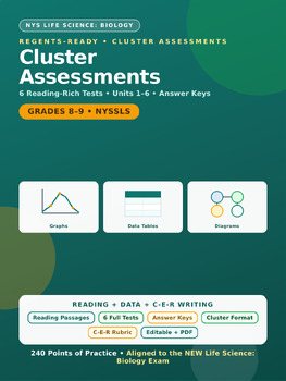 Biology Curriculum Cluster Assessments Bundle | NGSS & NYS Regents