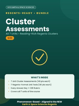 Earth & Space Science Cluster Assessments Bundle | All 7 Units | NY Regents