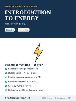 Forms of Energy Introduction Lesson | Doodle Notes, Reading & Activities | Grade