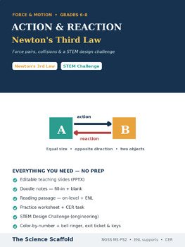Action & Reaction: Newton's Third Law + STEM Challenge | Force and Motion 6-8